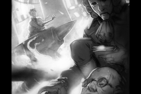 The mysterious Tick-Tock gloats over a dying Ben Franklin - in 1725!